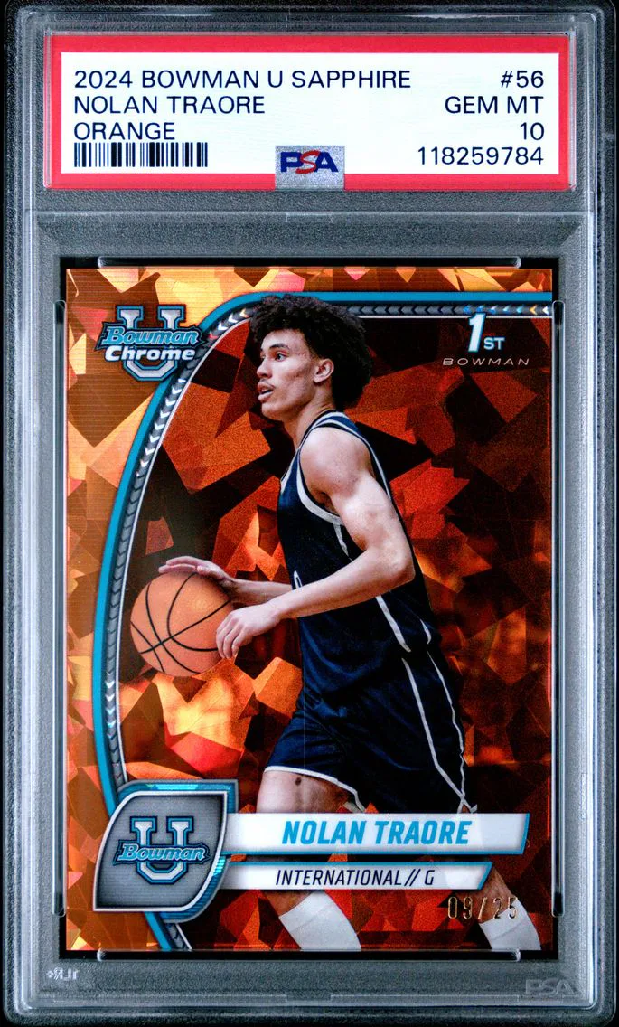 2024 #56 Nolan Traore PSA 10 Bowman University Chrome Sapphire