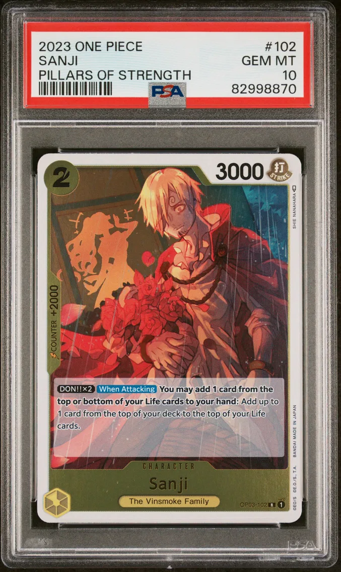 2023 #102 Sanji PSA 10 One Piece OP03-Pillars of Strength