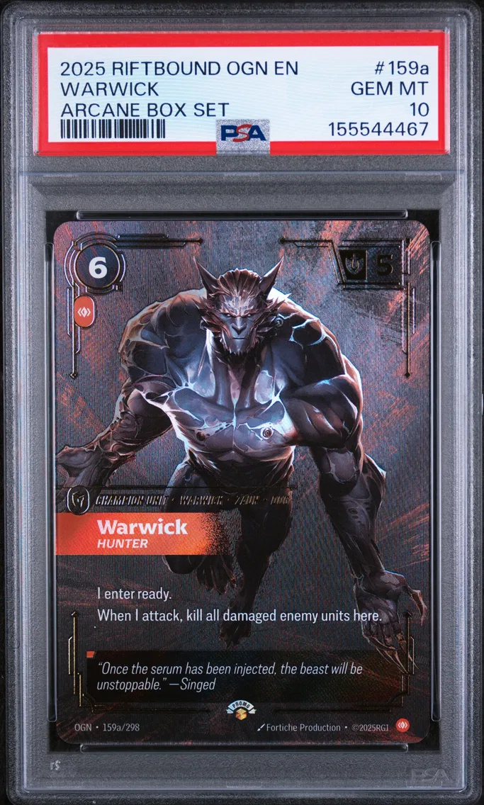 2025 #159a Warwick - Hunter PSA 10 Riftbound: League of Legends Ogn-Origins