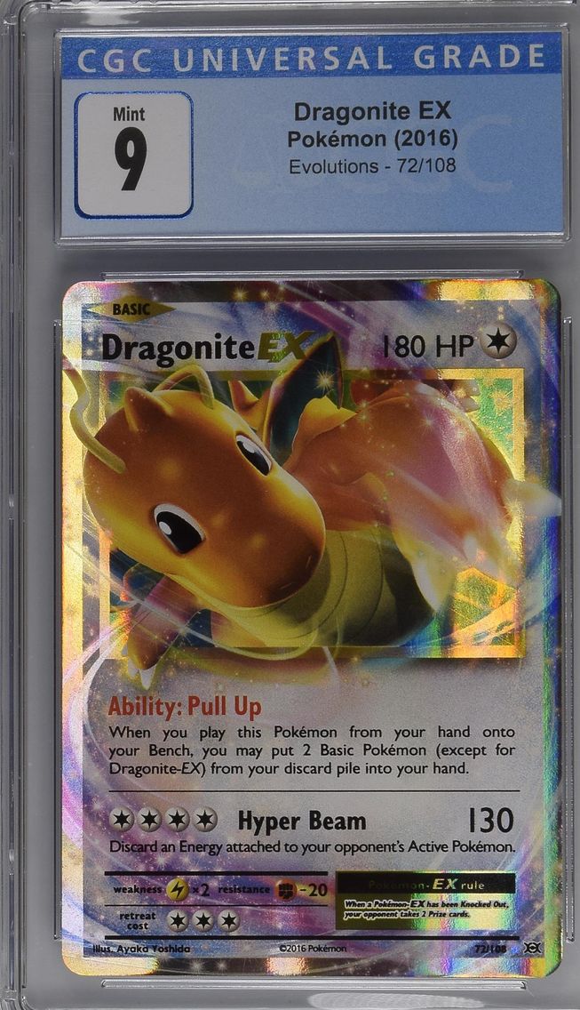2016 #72 Evolutions - English Dragonite EX Holo CGC 9 Pokemon