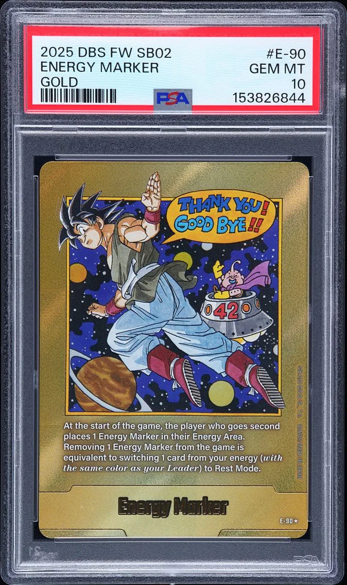 2025 #E-90 Energy Marker PSA 10 Dragon Ball Super Card Game Fusion World Manga Booster 02