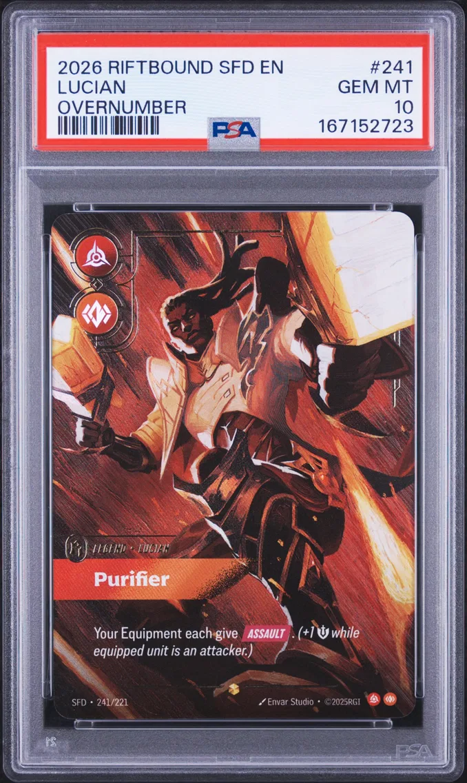 2026 #241 Lucian - Purifier PSA 10 Riftbound: League of Legends Sfd-Spiritforged