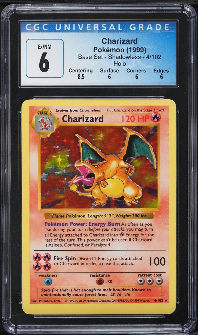 1999 #4 Charizard-Holo CGC 6 Game Pokemon