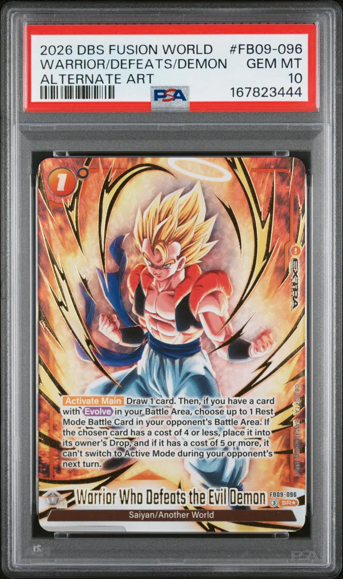 2026 #FB09-096 Warrior Who Defeats the Evil Demon PSA 10 Dragon Ball Super Card Game Fusion World Dual Evolution