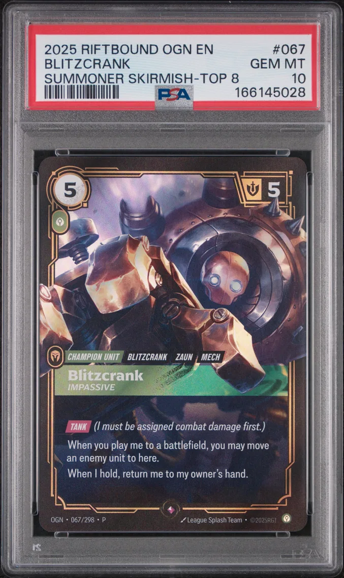 2025 #067 Blitzcrank - Impassive PSA 10 Riftbound: League of Legends Ogn-Origins