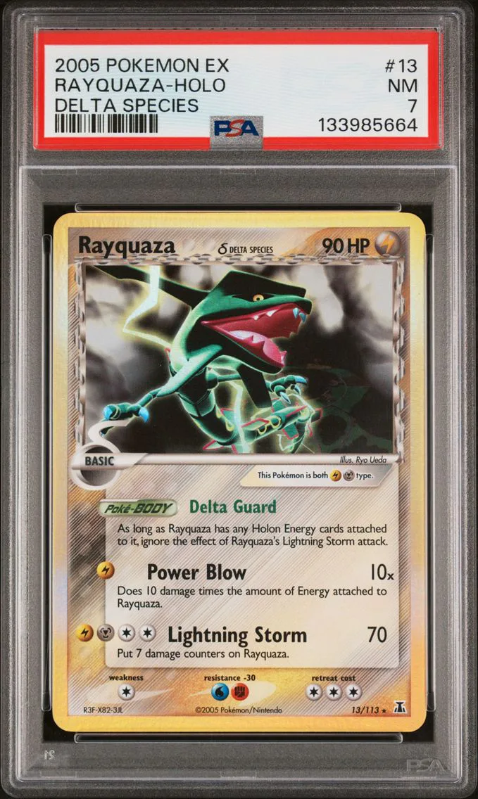 2005 #13 Rayquaza-Holo PSA 7 EX Delta Species
