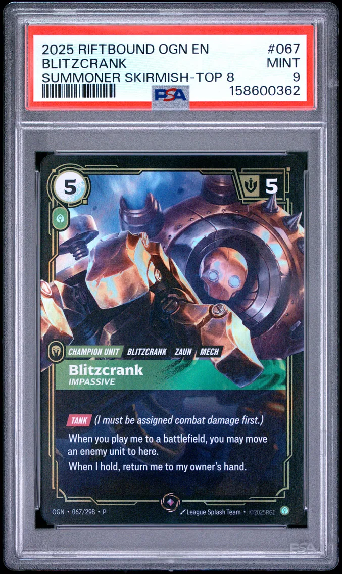 2025 #067 Blitzcrank - Impassive PSA 9 Riftbound: League of Legends Ogn-Origins