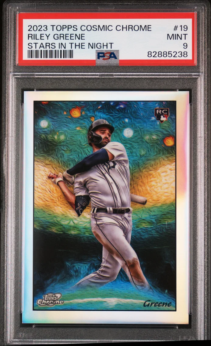 2023 #19 Riley Greene PSA 9 Topps Cosmic Chrome Stars in the Night