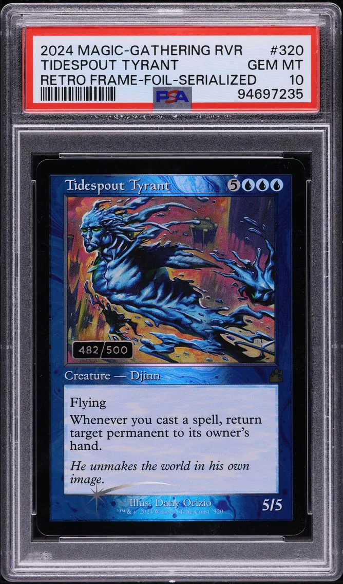 2024 #320 Serialized Foil Tidespout Tyrant (482/500) PSA 10 MTG Ravnica Remastered