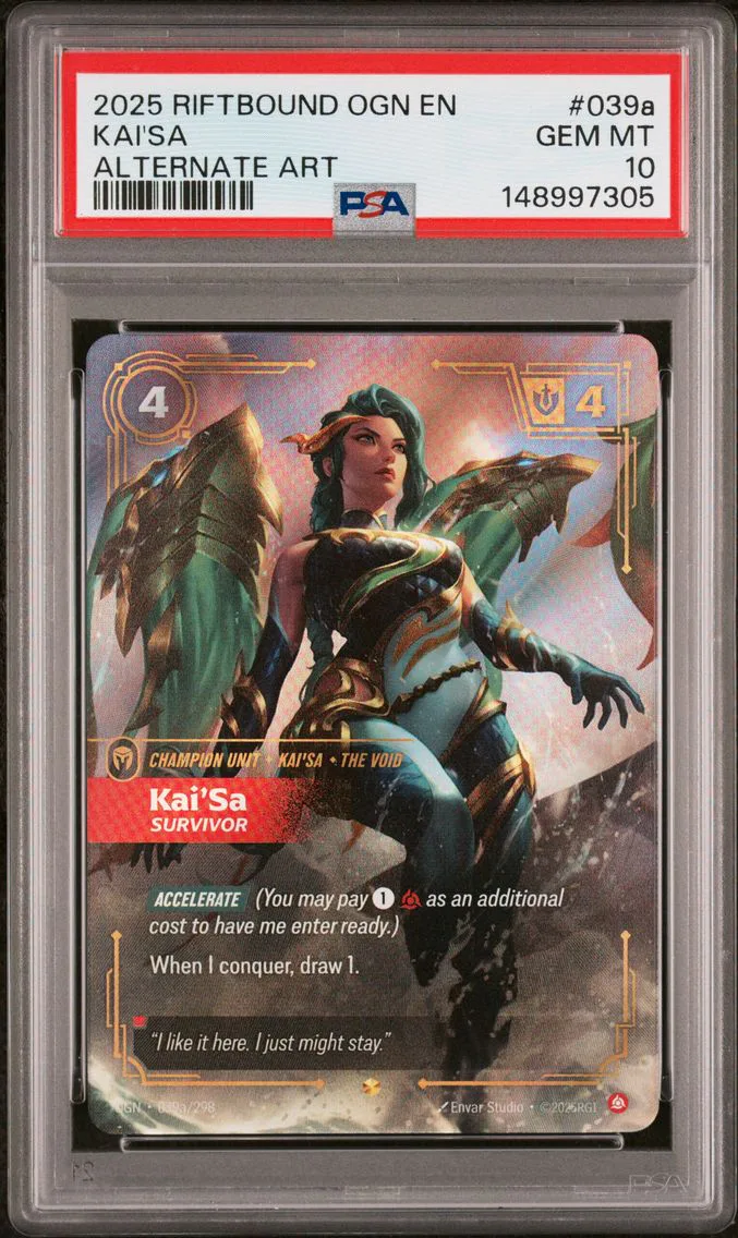 2025 #039a Kai'SA - Survivor PSA 10 Riftbound: League of Legends Ogn-Origins