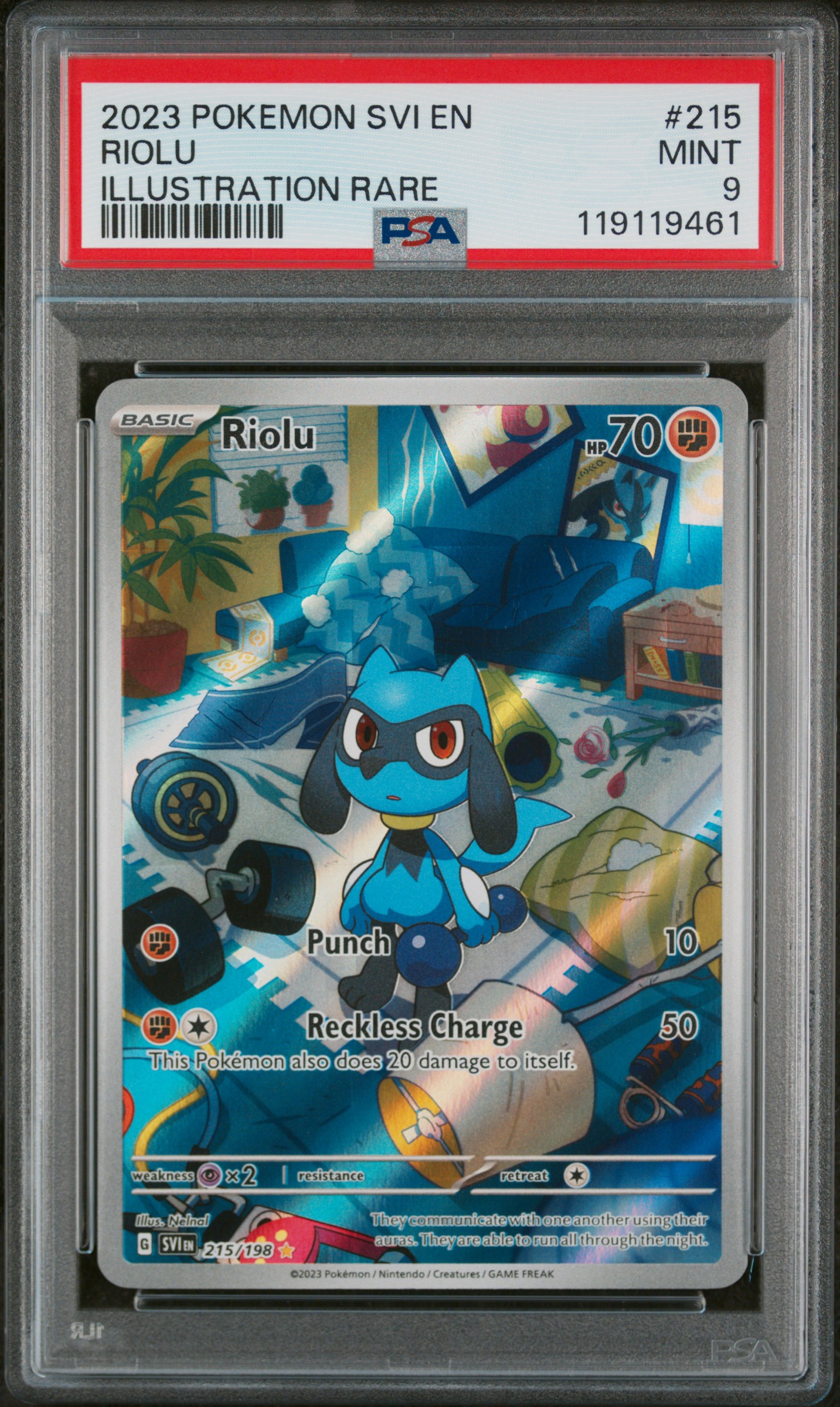 2023 #215 Riolu PSA 9 Svi En-Scarlet & Violet