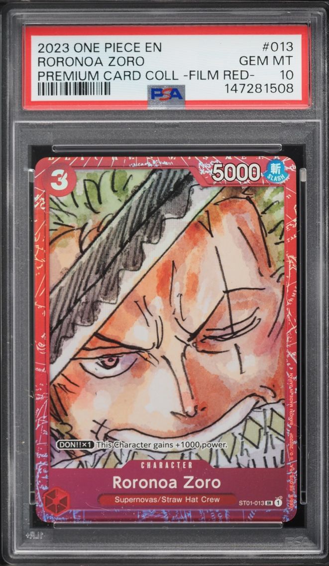 2023 #ST01-013 Roronoa Zoro PSA 10 One Piece Premium Collection Film Red SR
