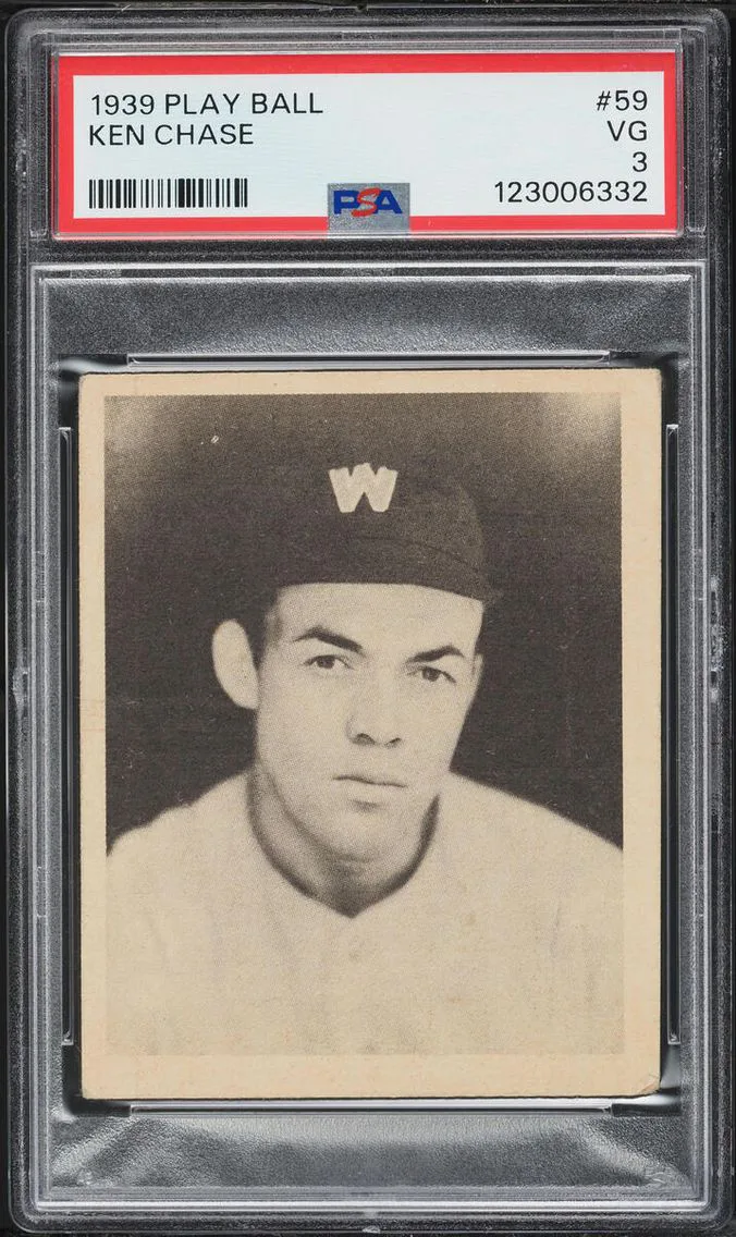 1939 Play Ball Ken Chase #59 PSA 3 VG