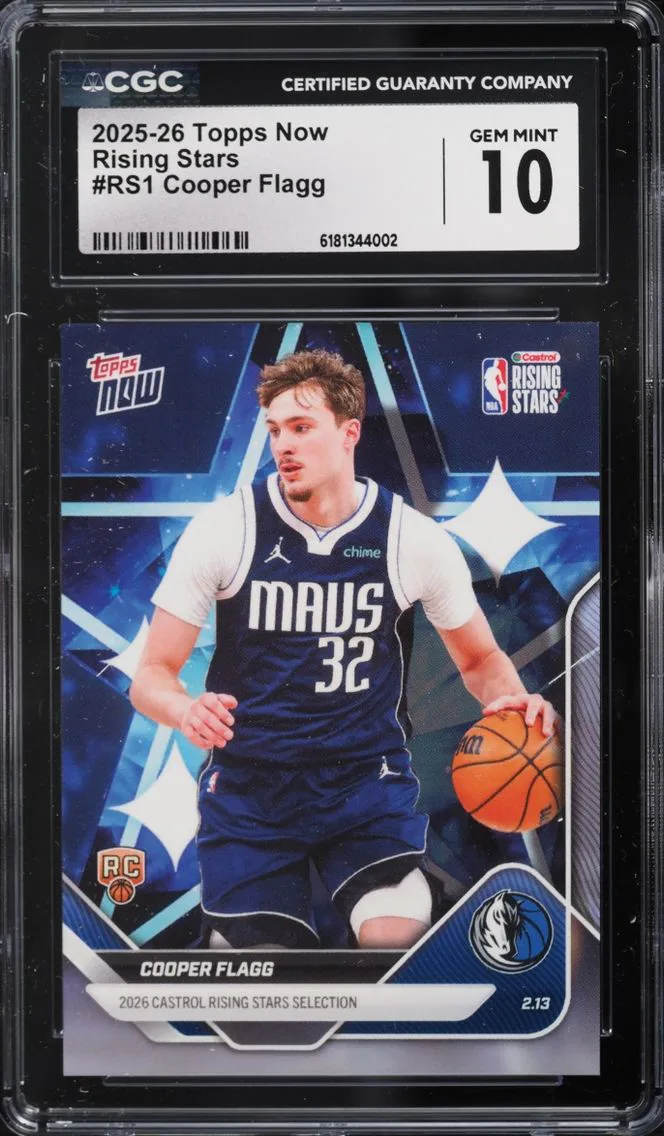 2025 Topps Now Rising Stars Cooper Flagg ROOKIE #RS1 CGC 10 GEM MINT