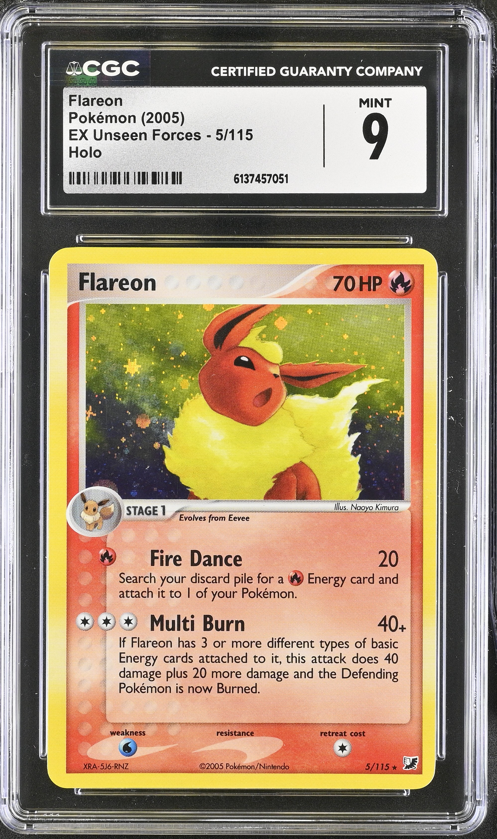 2005 #5 Flareon CGC 9 Ex Unseen Forces - English