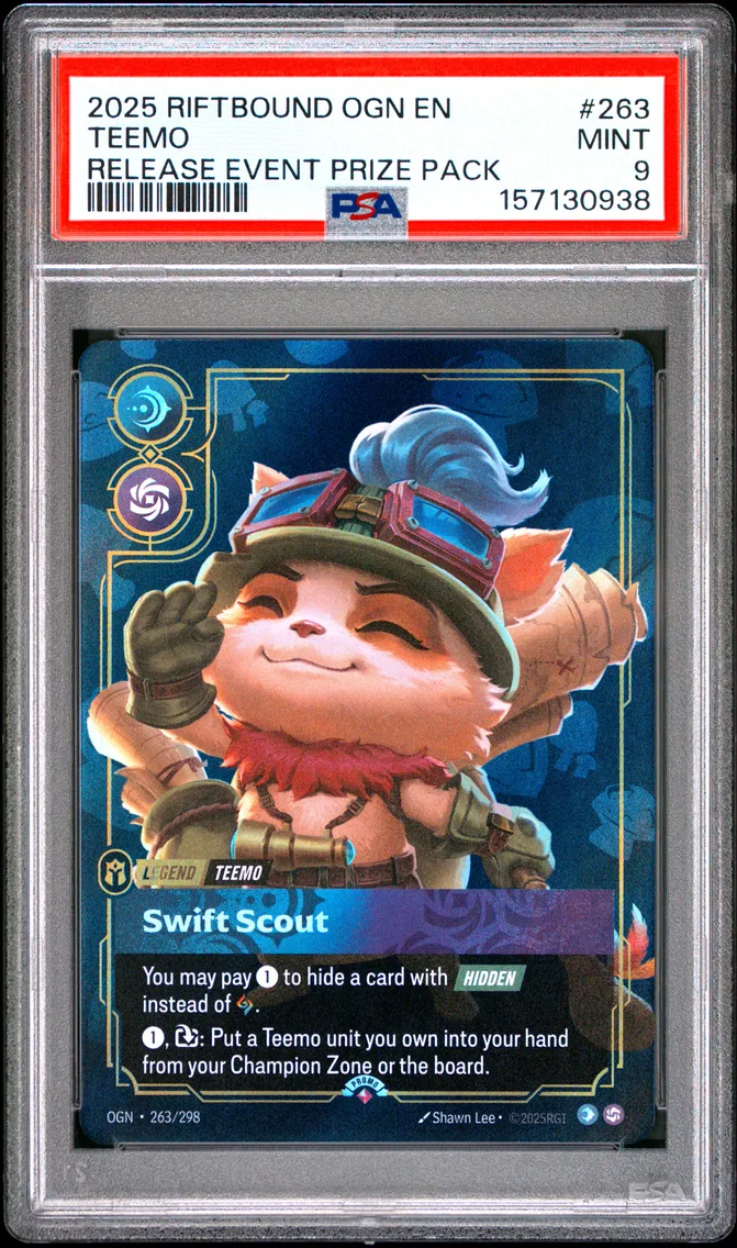 2025 #263 Teemo - Swift Scout PSA 9 Riftbound: League of Legends Ogn-Origins