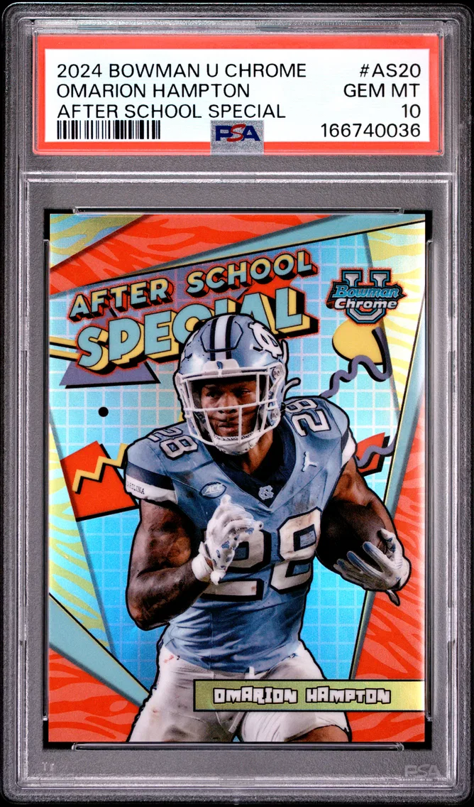 2024 #AS20 Omarion Hampton PSA 10 Bowman University Chrome After School Special