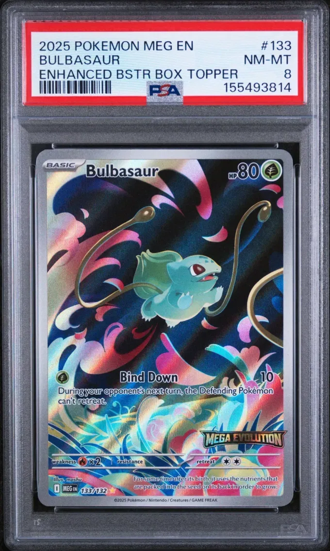 2025 #133 Bulbasaur PSA 8 Meg EN-Mega Evolution