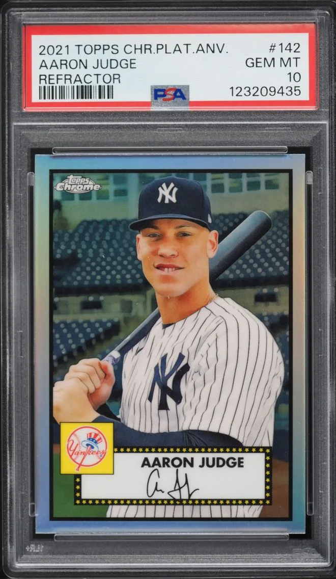 2021 Topps Chrome Platinum Anniversary Refractor Aaron Judge #142 PSA 10 GEM MINT