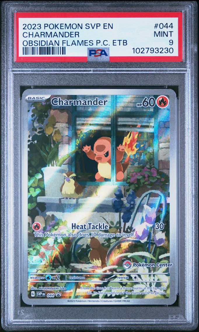 2023 #044 CHARMANDER PSA 9 POKEMON SVP EN-SV BLACK STAR PROMO | OBSIDIAN FLAMES POKEMON CENTER ELITE TRAINER BOX