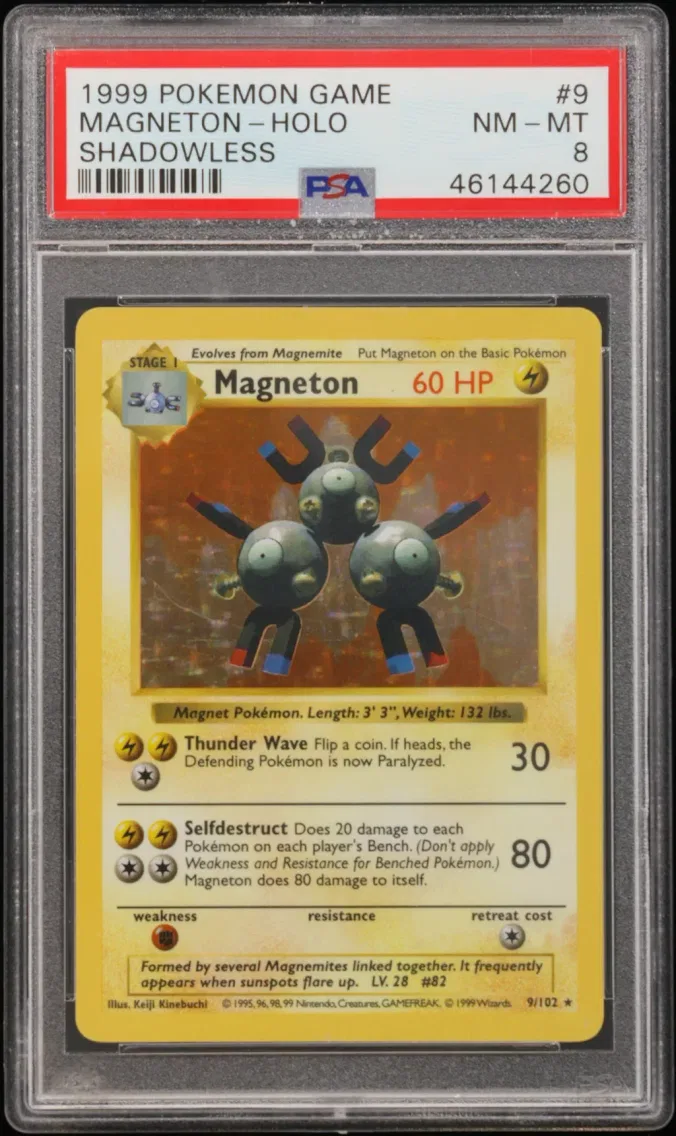 1999 #9 Magneton-Holo Shadowless PSA 8 Game