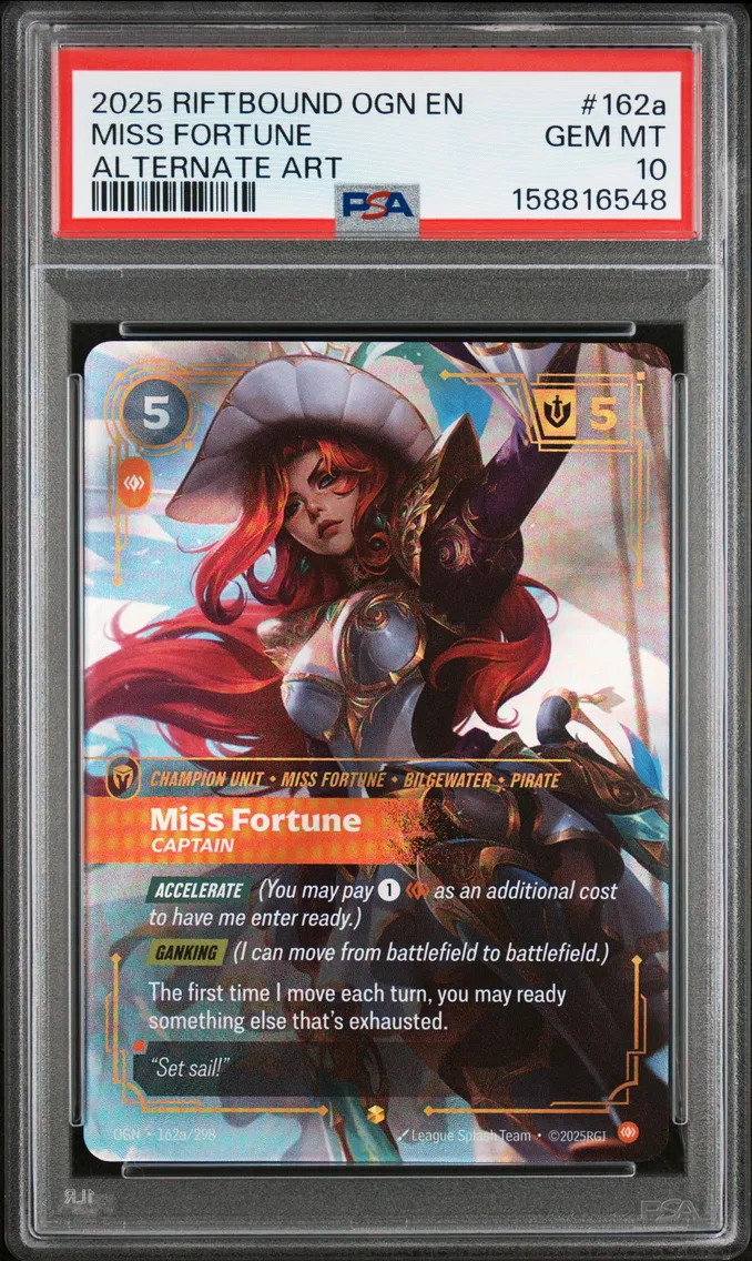 2025 #162a Miss Fortune - Captain PSA 10 Riftbound: League of Legends Ogn-Origins