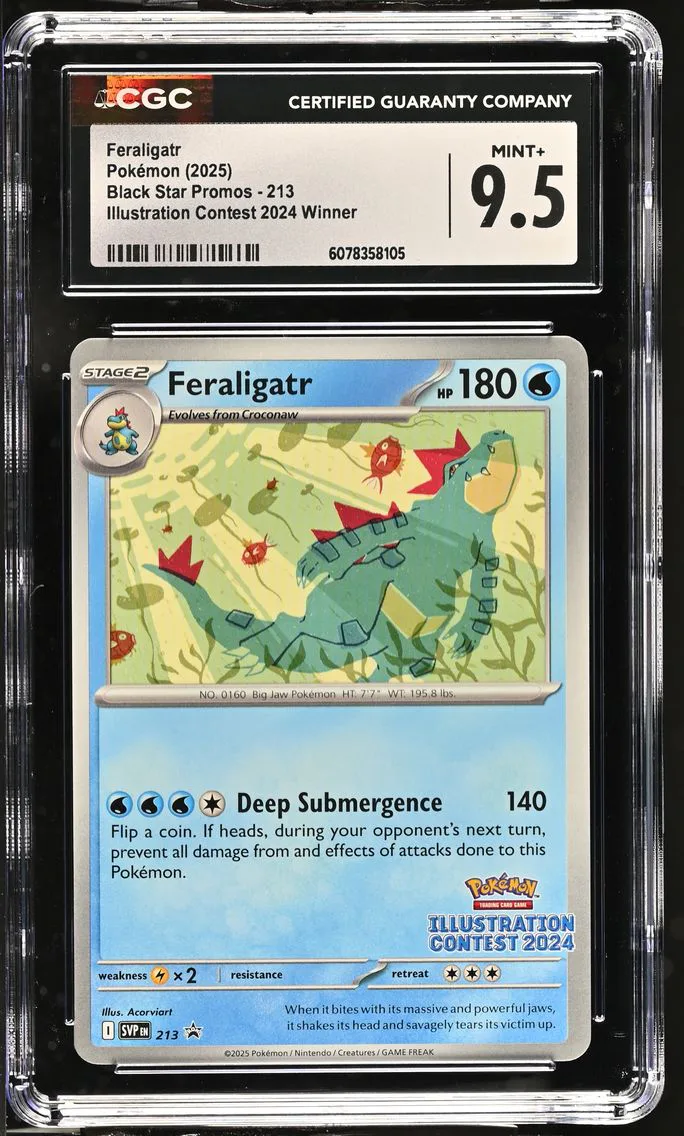 2025 #213 Feraligatr CGC 9.5 Black Star Promos - Scarlet & Violet SVP EN - English