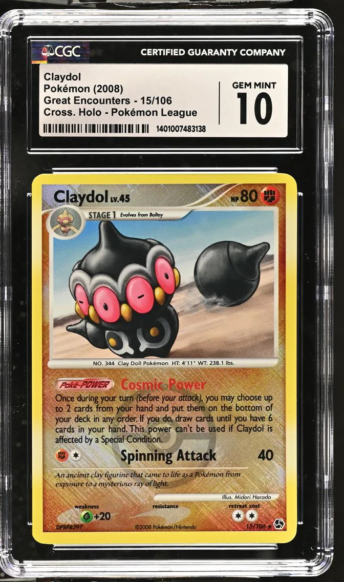 2008 #15 Claydol CGC 10 Great Encounters - English