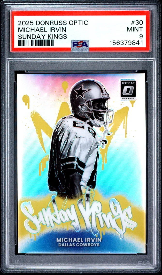 2025 #30 Michael Irvin PSA 9 Panini Donruss Optic Sunday Kings
