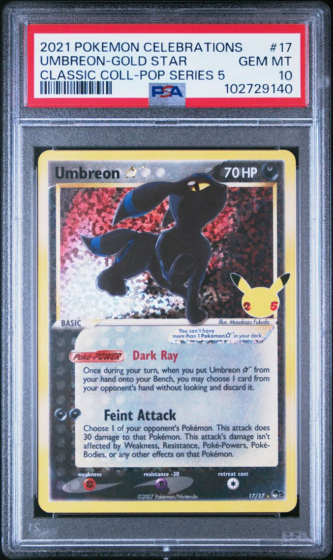 2021 #17 Umbreon-Gold Star PSA 10 Celebrations Classic Collection Pokemon