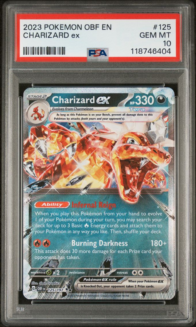 2023 #125 Charizard EX PSA 10 Obf EN-Obsidian Flames Pokemon