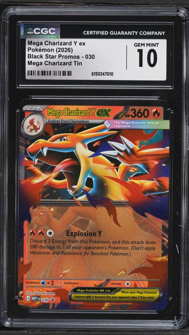 2026 Pokemon Mega Evolution Black Star Promo Tin Mega Charizard Y ex #30 CGC 10 GEM MINT