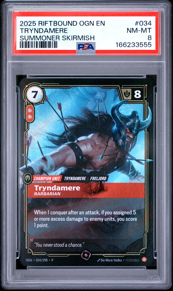 2025 #034 Tryndamere - Barbarian PSA 8 Riftbound: League of Legends Ogn-Origins