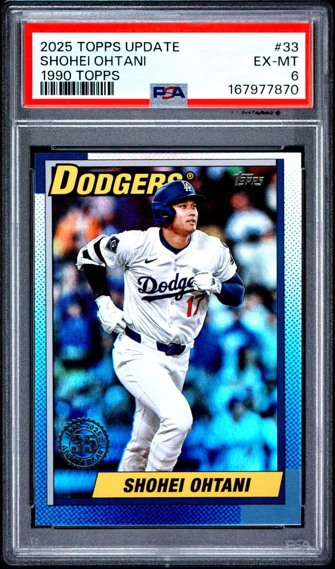 2025 #33 Shohei Ohtani PSA 6 Topps Update 1990 Topps Baseball